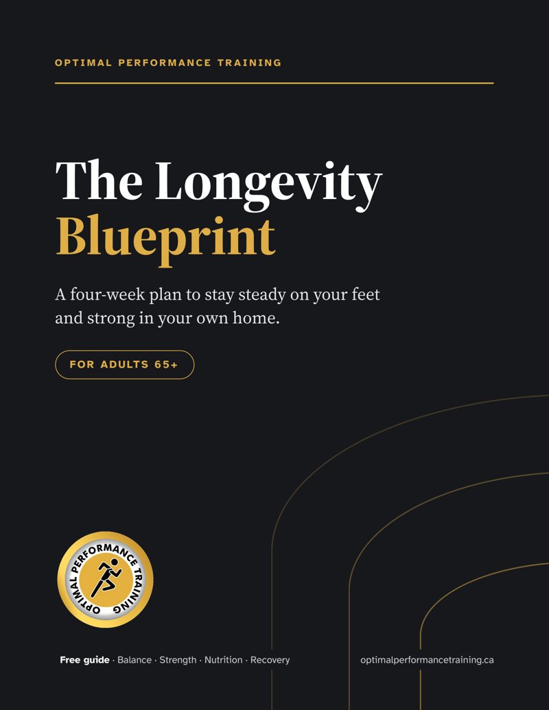 Cover of The Longevity Blueprint, a free four-week guide for adults 65+.